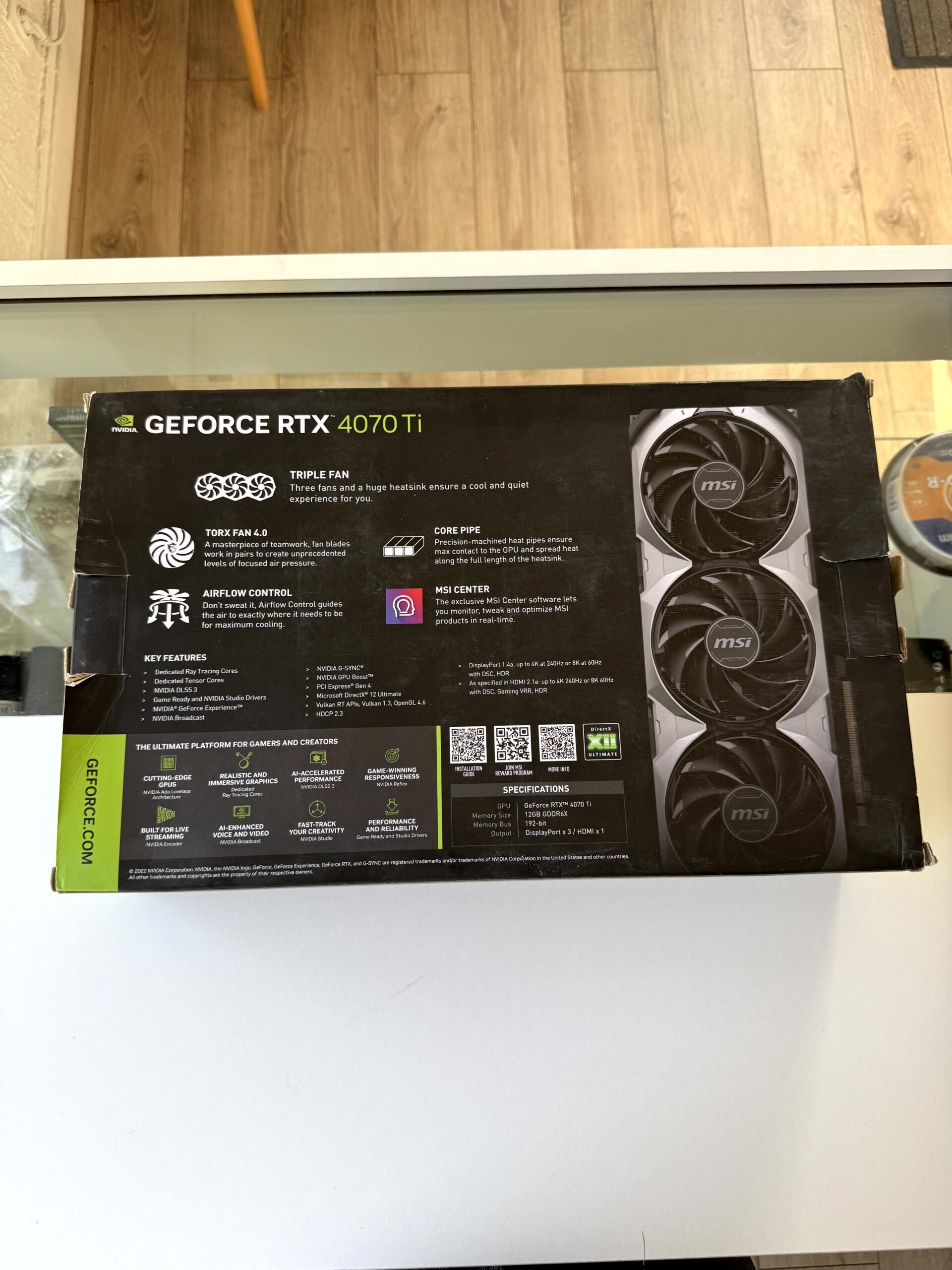 Carte graphique MSI GeForce RTX 4070 Ti VENTUS 3X OC 12Go – Image 2