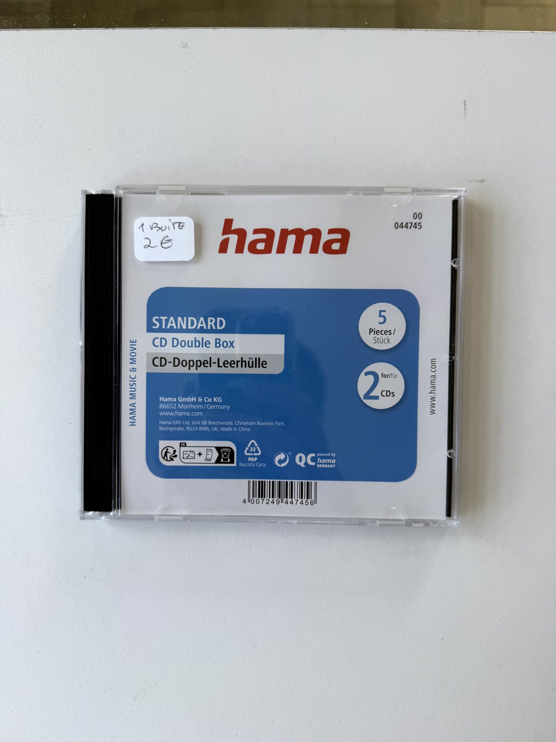 Boîte CD Double Hama - lot de 5 boîtiers pour 2 CDs