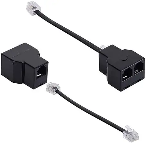 Lot 2 adaptateurs RJ11/RJ45 Shonco téléphone fax